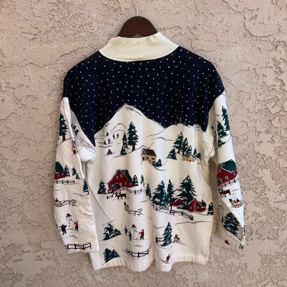 Vintage Talbots Ski Village 3D Sweatshirt Apres Ski Vibe Medium - Picture 2 of 6